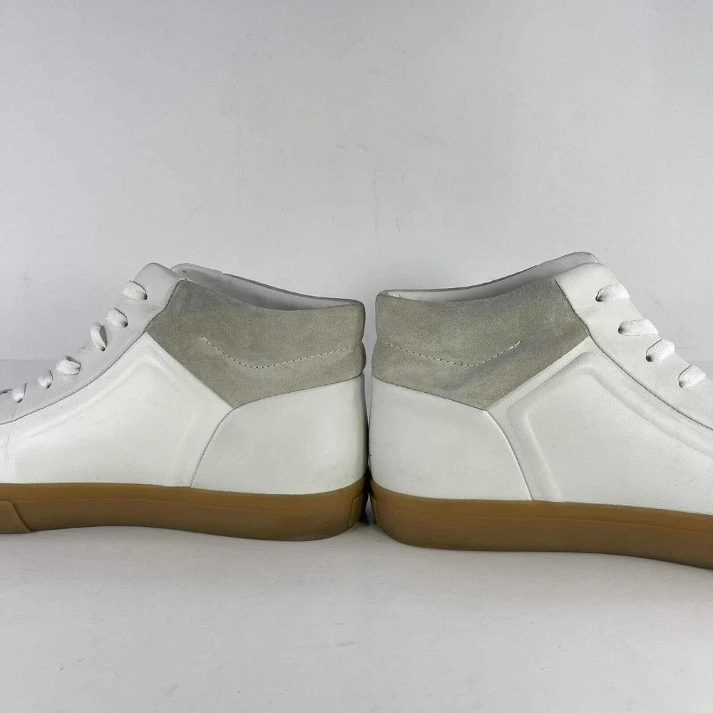 Vince Men's Fynn Leather High Top Sneaker US 11 White Lace-Up Mid Shoes boot - Picture 8 of 11